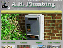 Tablet Screenshot of ahplumbingnc.com